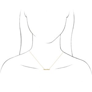 14K White Gold 23 X 4.81 Mm 18 In Polished Petite Mama Script Necklace