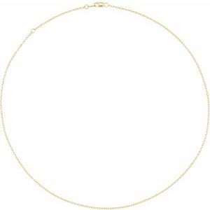 10K Yellow Or White Gold 1.3 mm Lobster Clasp Polished Adjustable Cable 16-18" Chain