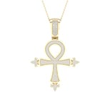10K Yellow Gold 0.50 Cttw Diamond Ankh Charm