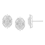 14K White Gold 1.0 Cttw Diamond Baguette Earrings