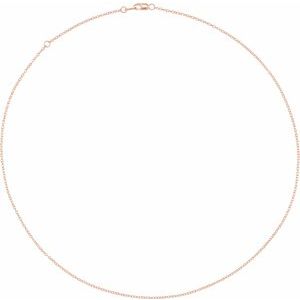 14K Yellow Or White Or Rose Gold Or Sterling Silver Or Yellow Gold Filled 1.3 mm Adjustable Cable 16-18" Chain