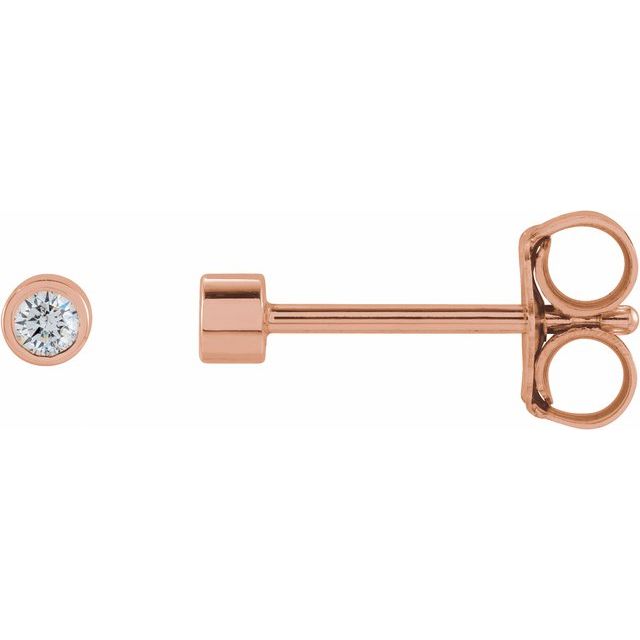 14K Yellow Or White Or Rose Gold Or Platinum Pair Friction Polished Natural Micro Bezel-Set Earrings