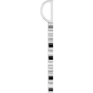 14K White Gold 30.19 X 3.32 Mm Polished Vertical Mama Pendant