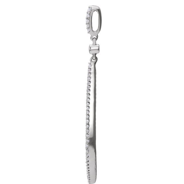14K White Gold Round I1, H+ Polished 1/4 Ctw Natural Diamond Pendant