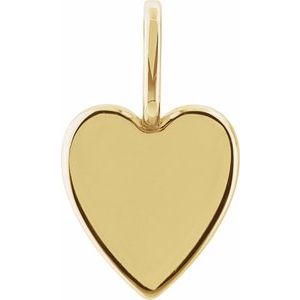 14K Yellow Gold Custom Message 18.27 X 10.96 Mm Polished Engravable Elongated Heart Pendant