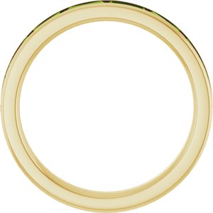 14K Yellow Gold Straight Baguette 4 X 2 Mm Natural Peridot Stackable Ring Size 7