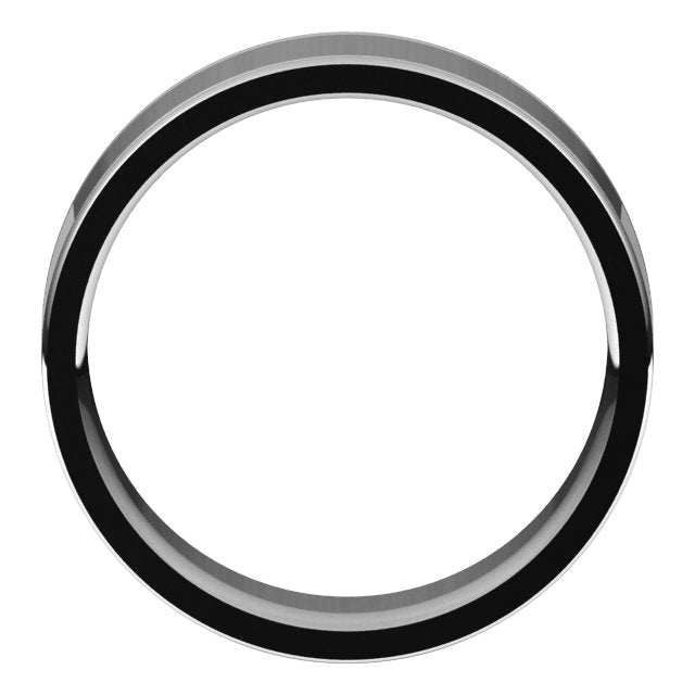 14K Yellow Or White Or Rose Gold Polished Grooved Comfort-Fit Flat Band With Satin Finish