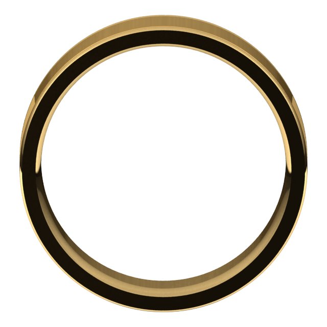 10K Yellow Gold Polished Grooved Comfort-Fit Flat Band With Satin Finish