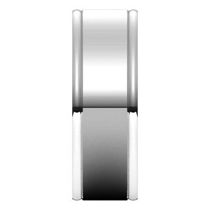 Platinum Satin/Polished Grooved Comfort-Fit Flat Band