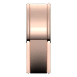 14K Yellow Or White Or Rose Gold Satin/Polished Grooved Comfort-Fit Flat Band