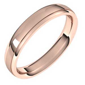 14K Rose Gold 4 Mm Polished Band With Satin Finish Size 7.5