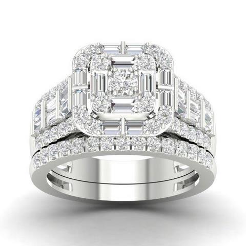 14K White Gold 1.50 Cttw Diamond Ladies Ring