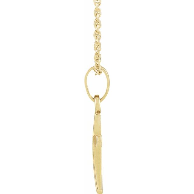 14K Yellow Gold 16.5 X 9.5 Mm 18 In Polished Cross Necklace