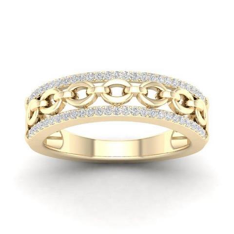 14K Yellow Gold 0.15 Cttw Diamond Ladies Bands