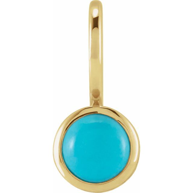 14K Yellow Gold Or Sterling Silver Round 5 Mm Polished Natural Gemstone Charm/Pendant