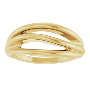 14K Yellow Gold Polished Negative Space Ring Size 7