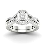 10K White Gold 0.25 Cttw Diamond One Band Ladies Ring
