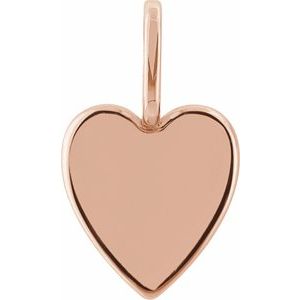 14K Rose Gold Custom Message 18.27 X 10.96 Mm Polished Engravable Elongated Heart Pendant