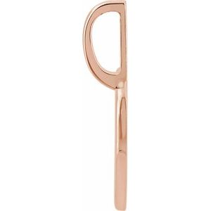 14K Rose Gold Custom Message 18.27 X 10.96 Mm Polished Engravable Elongated Heart Pendant