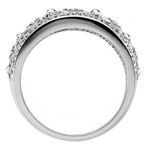 Platinum Round 2.2 Mm Polished 3/8 Ctw Natural Diamond Anniversary Band Size 7