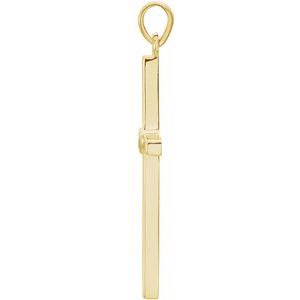 14K Yellow Gold Round 2 Mm Natural Peridot Cross Pendant