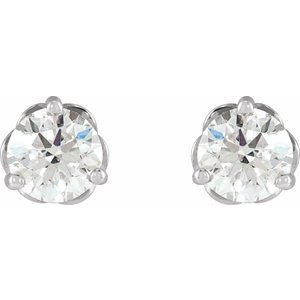 14K White Gold Round 4Mm Si1-Si2, Gh 1/2 Ctw Lab-Grown Diamond 3-Prong Friction Back Infinity-Inspired Earrings