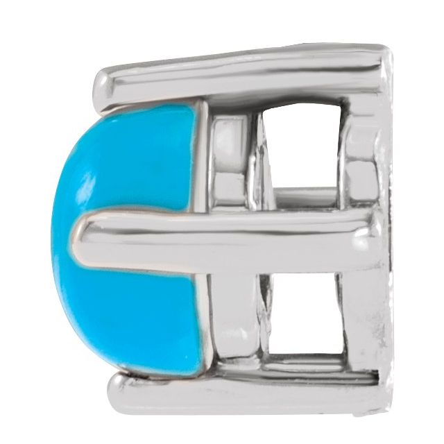14K Yellow Or White Gold Round 4 Mm Polished Gemstone Cabochon Pendant Slide