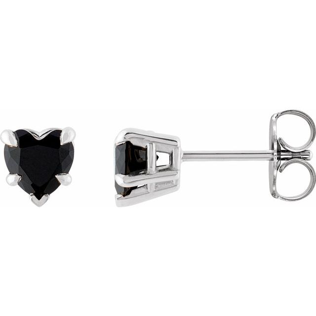 14K Yellow Or White Gold Or Sterling Silver 5 X 5 Mm Heart Friction Back Polished Natural Gemtone 5-Claw Prong Earrings