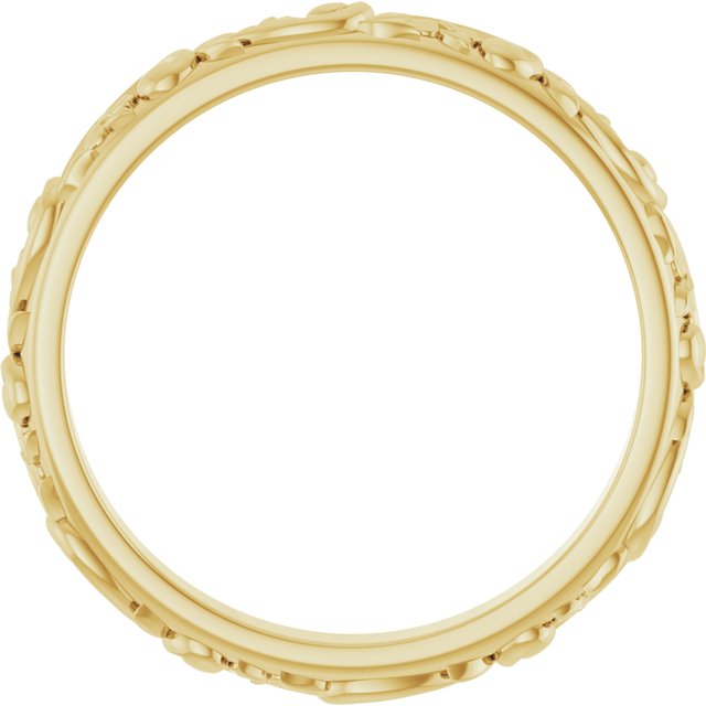 10K Yellow Or White Or Rose Gold 2.5 Mm Polished Sculptural Standard-Fit Band