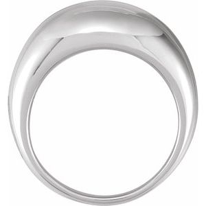 Sterling Silver 14 Mm Polished Dome Ring Size 7