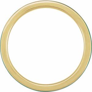 14K Yellow Gold Green Enamel 2 Mm Polished Green Enamel Stackable Ring Size 7