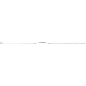 14K White Gold 36.84 X 4.38 Mm 6 1/2-7 1/2 In Polished Curved Bar Bracelet