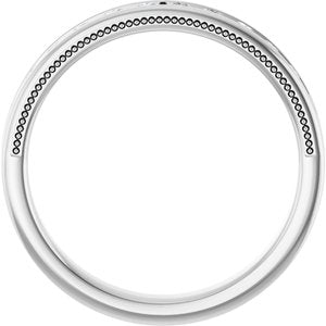 14K White Gold Round 2 Mm Polished 3/8 Ctw Natural Diamond Channel-Set Anniversary Band Size 7