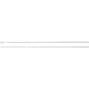 Rhodium-Plated Sterling Silver 1.25 Mm Lobster Clasp Polished Box Chain