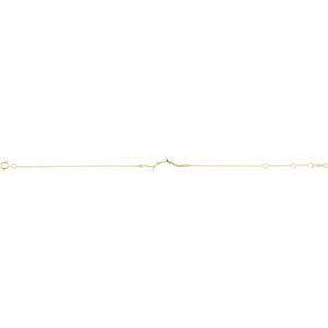14K Yellow Gold 25.4 X 8.62 Mm 6 1/2-7 1/2 In Polished Branch Bar Bracelet