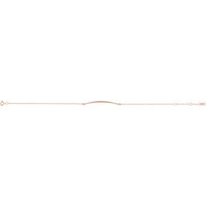 14K Rose Gold 36.84 X 4.38 Mm 6 1/2-7 1/2 In Polished Curved Bar Bracelet
