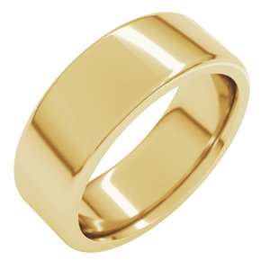 14K Yellow Or White Gold 8 Mm Flat Comfort Fit Heavy With Round Edge Band
