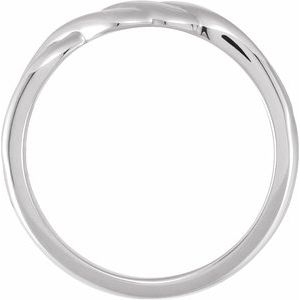 14K White Gold Polished Twisted Band Size 7