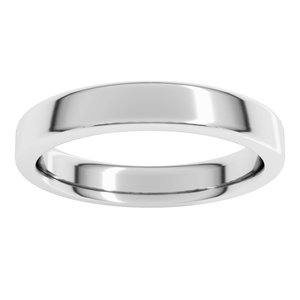14K Yellow Or White Or Rose Gold 4 Mm Flat Comfort Fit Heavy With Round Edge Band