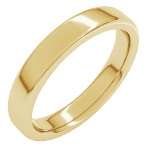 14K Yellow Or White Or Rose Gold 4 Mm Flat Comfort Fit Heavy With Round Edge Band