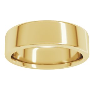 18K Yellow Gold 7 Mm Flat Comfort Fit Heavy With Round Edge Band