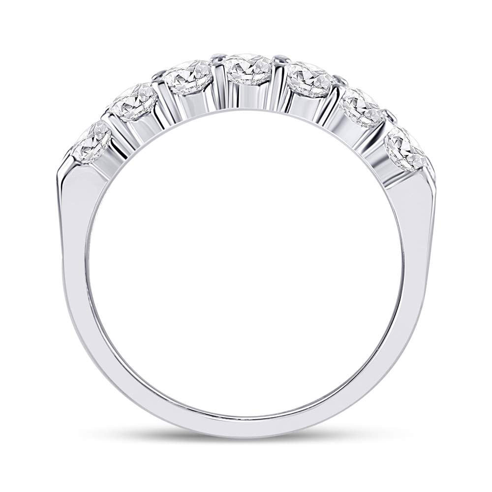 14K White Gold Womens Round Diamond Single Row Comfort Wedding Band 3/4 Cttw, Womens Size: 5-10