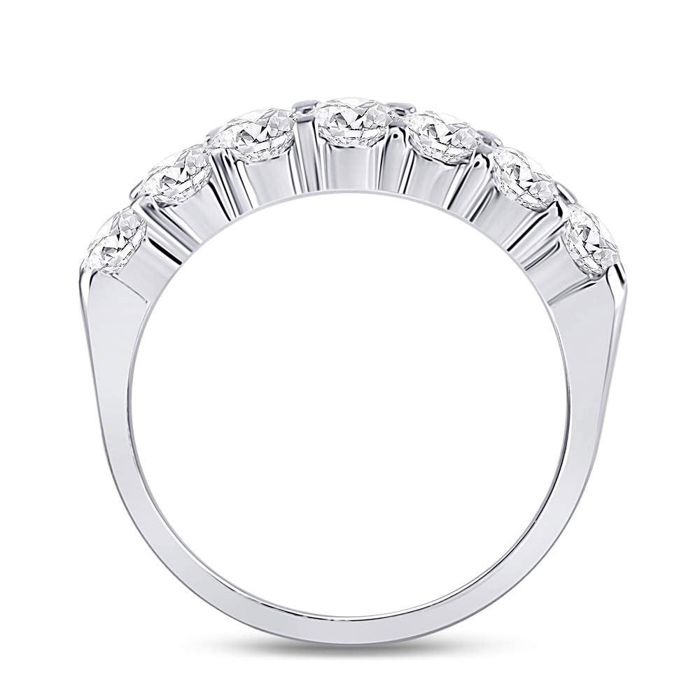14K White Gold Womens Round Diamond Single Row Comfort Wedding Band 1 Cttw, Womens Size: 5-10