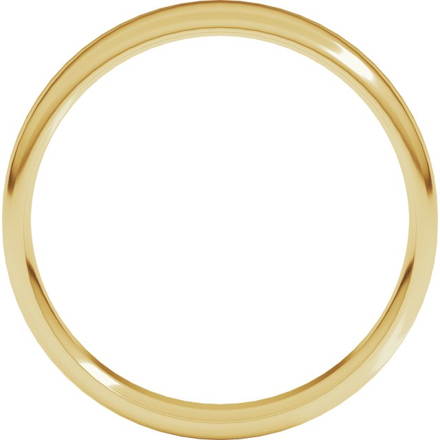 14K Yellow Or White Gold Lightweight Flat Comfort Fit Light With Round Edge Band