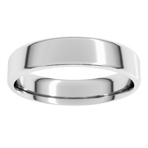 14K Yellow Or White Gold Or Platinum 5 Mm Flat Comfort Fit Light With Round Edge Band
