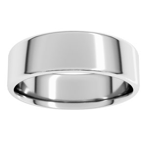 14K Yellow Gold Or Platinum 7 Mm Flat Comfort Fit Light With Round Edge Band