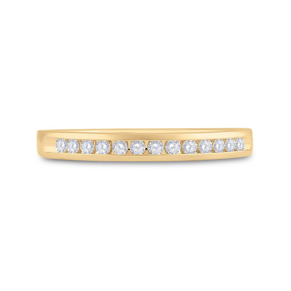 14K Yellow Gold Womens Round Diamond Wedding Band 1/6 Cttw, Womens Size: 5-10