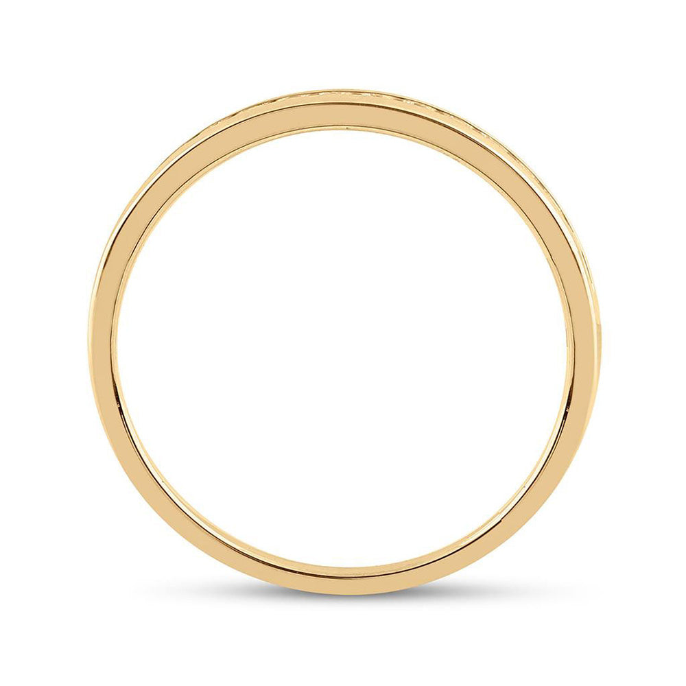 14K Yellow Gold Womens Round Diamond Wedding Band 1/6 Cttw, Womens Size: 5-10