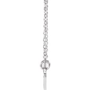 Sterling Silver 14 X 7 Mm 18 In Polished Engravable Oval Necklace
