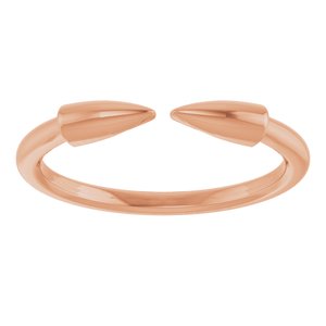 14K Rose Gold Polished Double Spike Stackable Ring Size 7